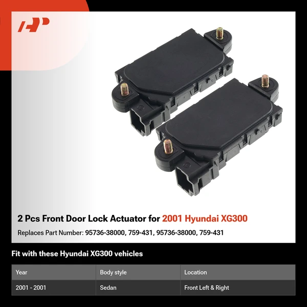 2 Pcs Front Door Lock Actuator for 2001 Hyundai XG300
