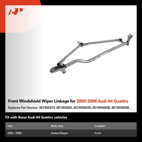 Front Windshield Wiper Linkage for 2002-2008 Audi A4 Quattro
