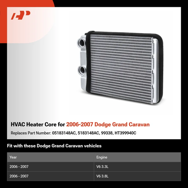 HVAC Heater Core for 2006-2007 Dodge Grand Caravan