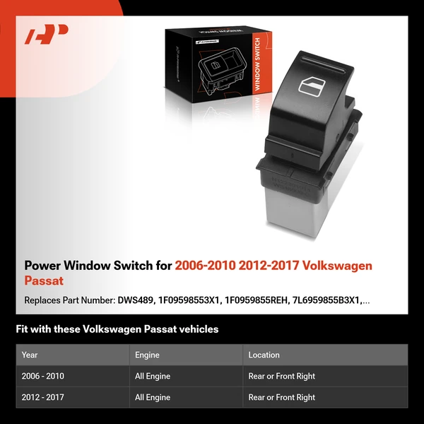 Power Window Switch for 2006-2010 2012-2017 Volkswagen Passat