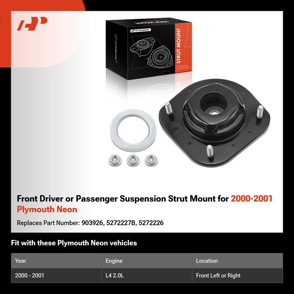 Front Driver or Passenger Suspension Strut Mount for 2000-2001 Plymouth Neon