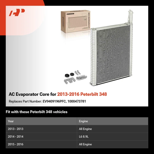 AC Evaporator Core for 2013-2016 Peterbilt 348