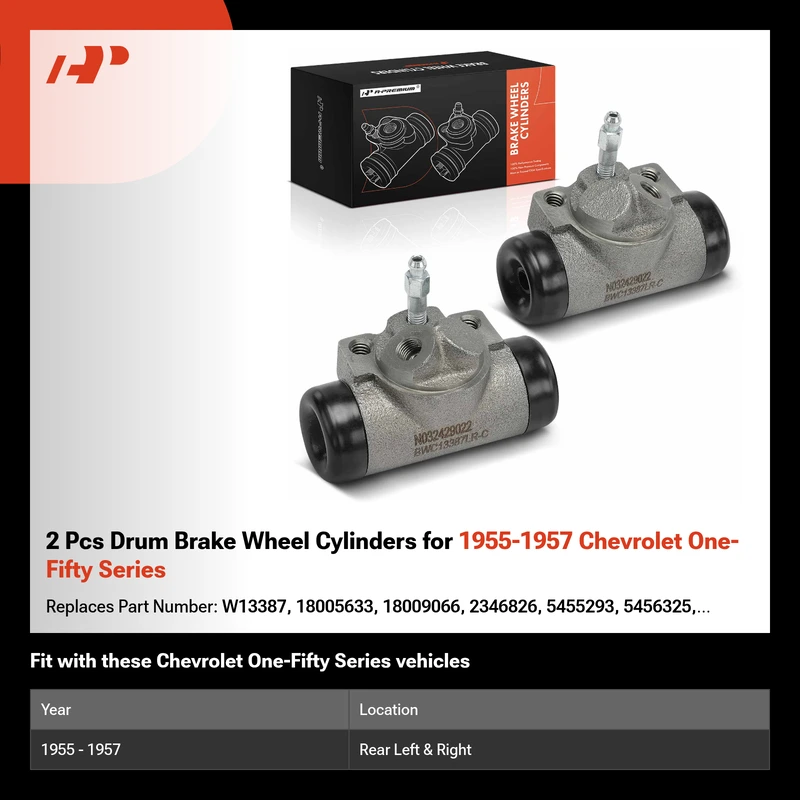 2 Pcs Drum Brake Wheel Cylinders for 1955-1957 Chevrolet One-Fifty Series