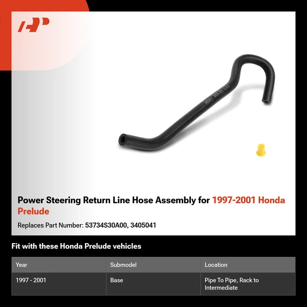 Power Steering Return Line Hose Assembly for 1997-2001 Honda Prelude