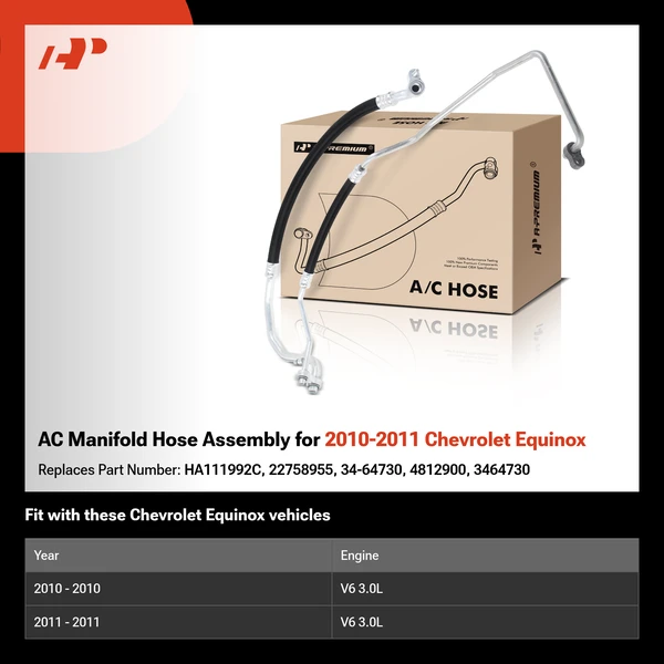 AC Manifold Hose Assembly for 2010-2011 Chevrolet Equinox