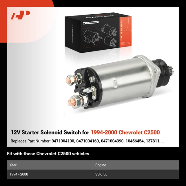 12V Starter Solenoid Switch for 1994-2000 Chevrolet C2500
