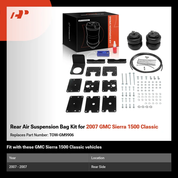 Rear Air Suspension Bag Kit for 2007 GMC Sierra 1500 Classic