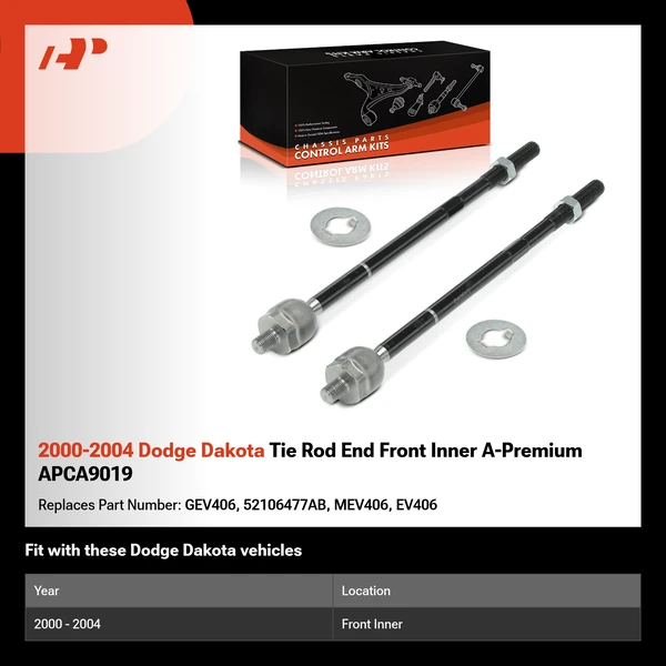 2000-2004 Dodge Dakota Tie Rod End Front Inner A-Premium APCA9019