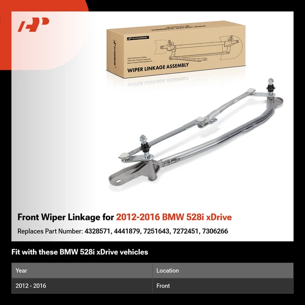 Front Wiper Linkage for 2012-2016 BMW 528i xDrive