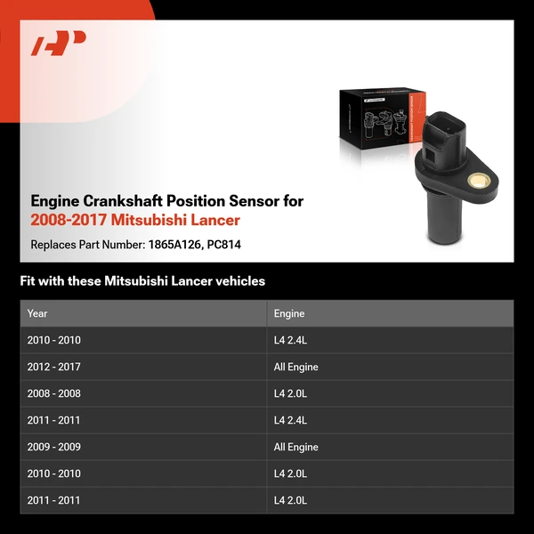 Engine Crankshaft Position Sensor for 2008-2017 Mitsubishi Lancer