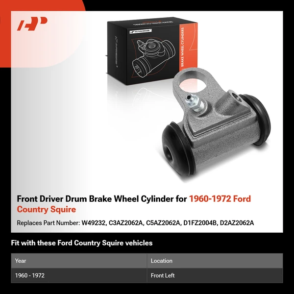 Front Driver Drum Brake Wheel Cylinder for 1960-1972 Ford Country Squire