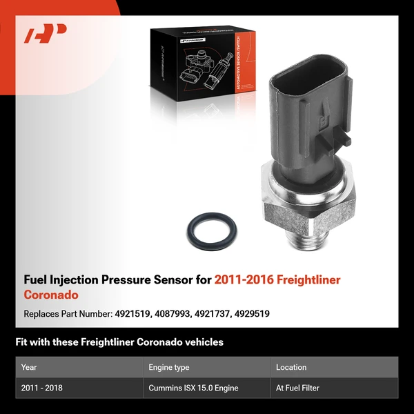 Fuel Injection Pressure Sensor for 2011-2016 Freightliner Coronado