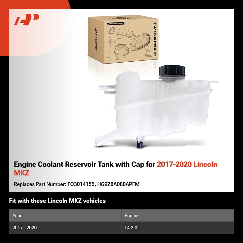 Engine Coolant Reservoir Tank with Cap for 2017-2020 Lincoln MKZ