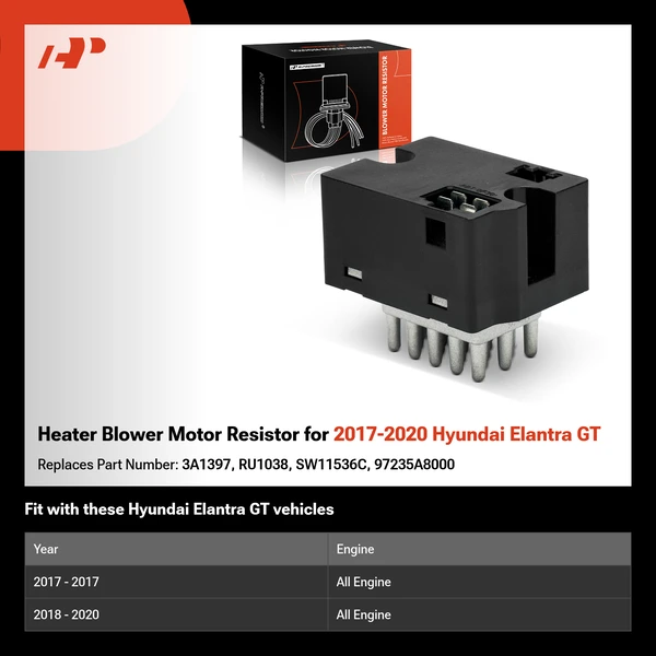 Heater Blower Motor Resistor for 2017-2020 Hyundai Elantra GT