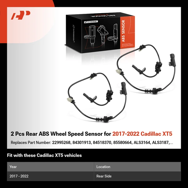 2 Pcs Rear ABS Wheel Speed Sensor for 2017-2022 Cadillac XT5