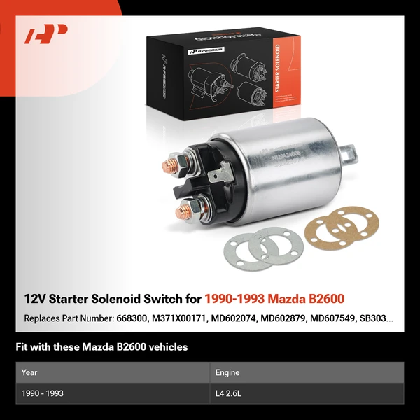 12V Starter Solenoid Switch for 1990-1993 Mazda B2600