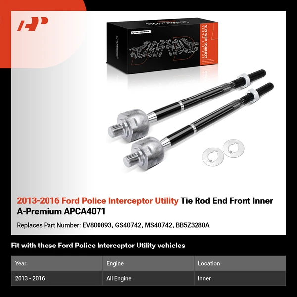 2013-2016 Ford Police Interceptor Utility Tie Rod End Front Inner A-Premium APCA4071