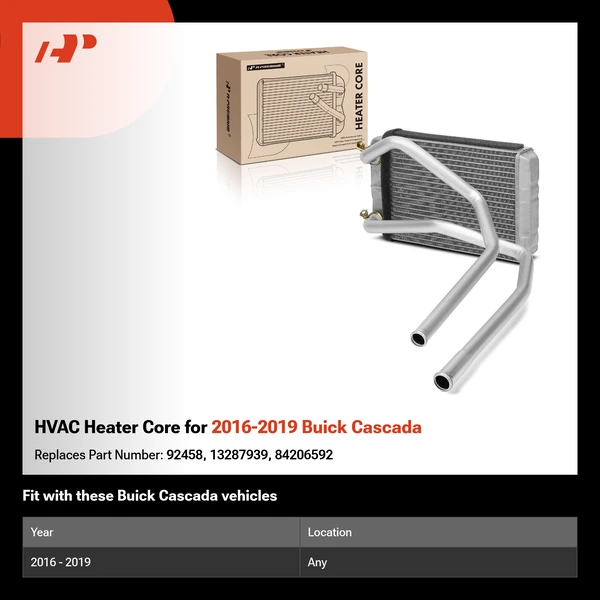 HVAC Heater Core for 2016-2019 Buick Cascada