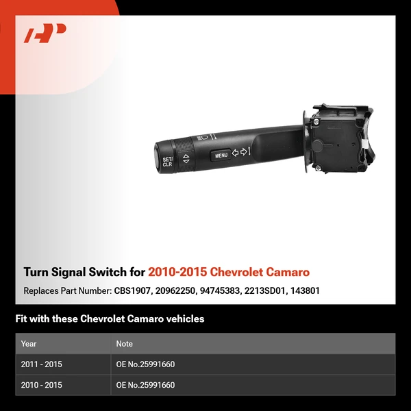 Turn Signal Switch for 2010-2015 Chevrolet Camaro