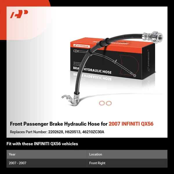 Front Passenger Brake Hydraulic Hose for 2007 INFINITI QX56