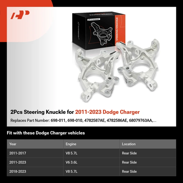 2Pcs Steering Knuckle for 2011-2023 Dodge Charger