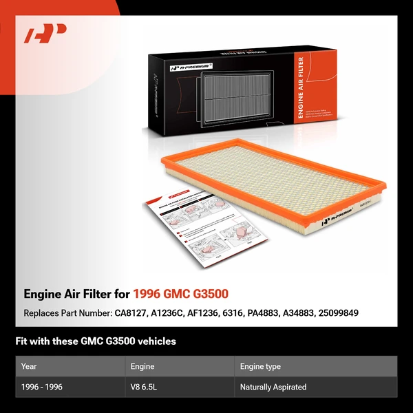 Engine Air Filter for 1996 GMC G3500