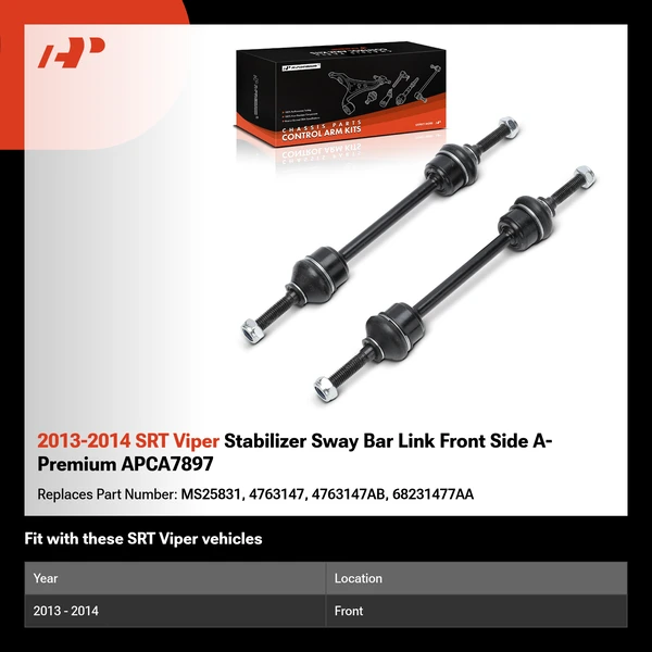 2013-2014 SRT Viper Stabilizer Sway Bar Link Front Side A-Premium APCA7897