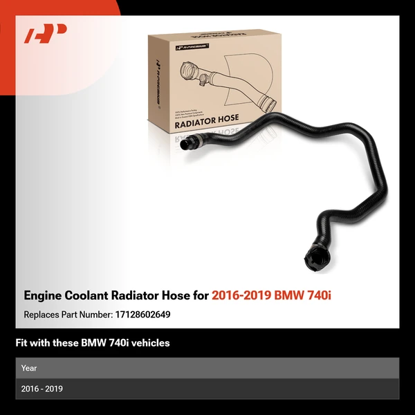 Engine Coolant Radiator Hose for 2016-2019 BMW 740i