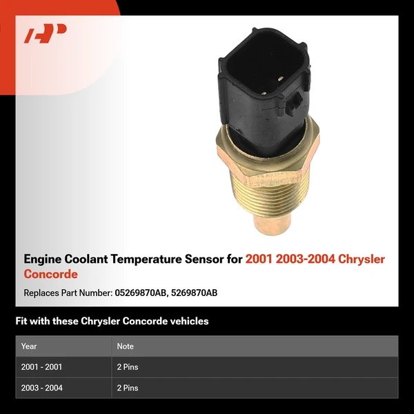 Engine Coolant Temperature Sensor for 2001 2003-2004 Chrysler Concorde