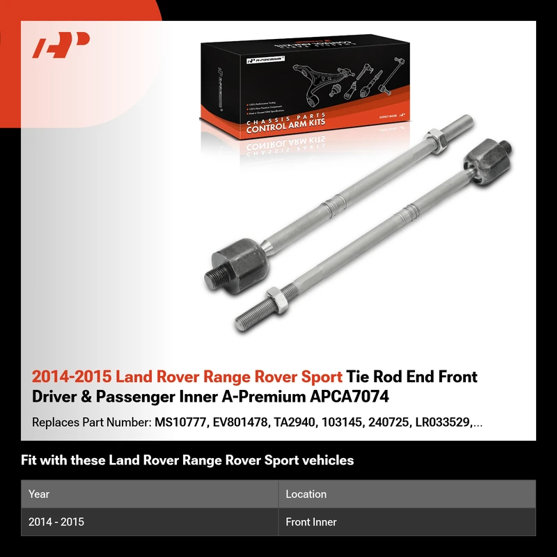 2014-2015 Land Rover Range Rover Sport Tie Rod End Front Driver & Passenger Inner A-Premium APCA7074
