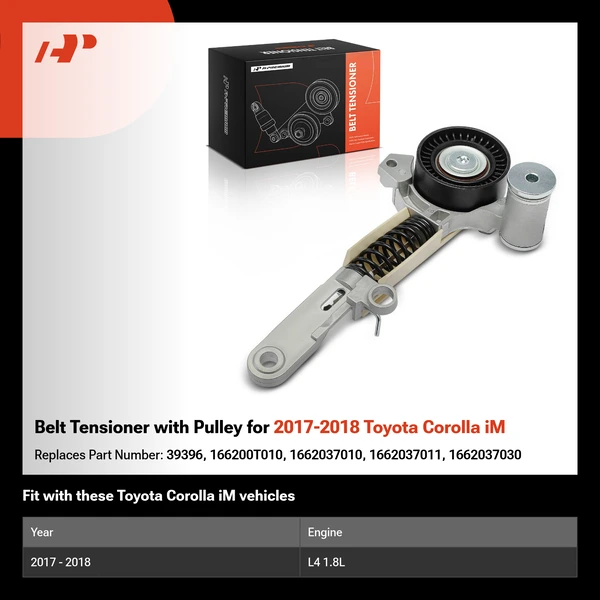 Belt Tensioner with Pulley for 2017-2018 Toyota Corolla iM