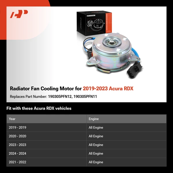Radiator Fan Cooling Motor for 2019-2023 Acura RDX