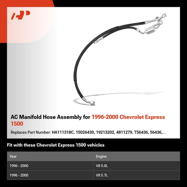 AC Manifold Hose Assembly for 1996-2000 Chevrolet Express 1500