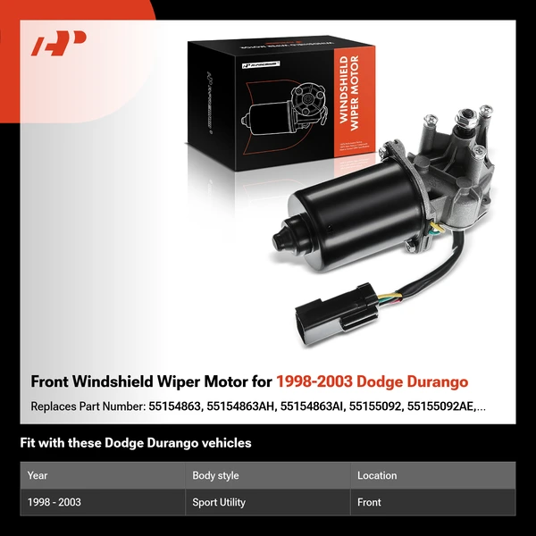 Front Windshield Wiper Motor for 1998-2003 Dodge Durango