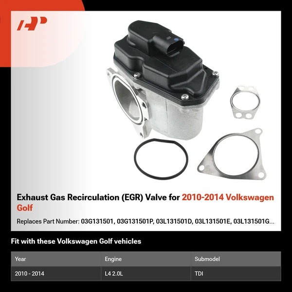Exhaust Gas Recirculation (EGR) Valve for 2010-2014 Volkswagen Golf