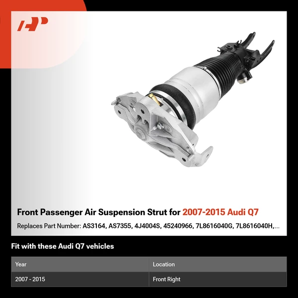 Front Passenger Air Suspension Strut for 2007-2015 Audi Q7