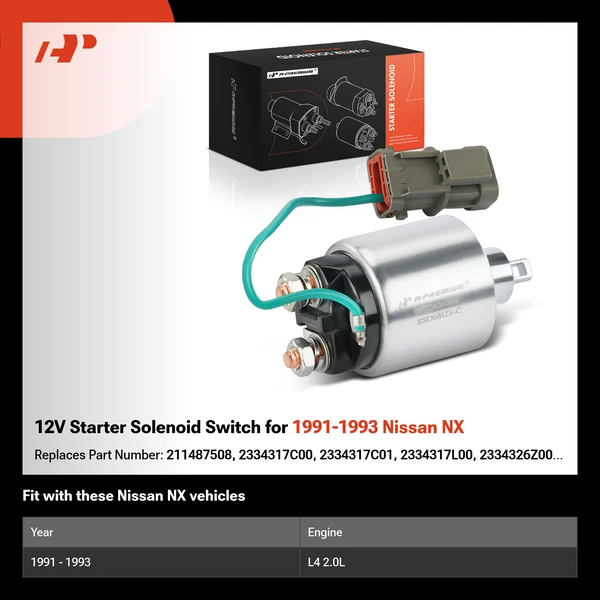 12V Starter Solenoid Switch for 1991-1993 Nissan NX