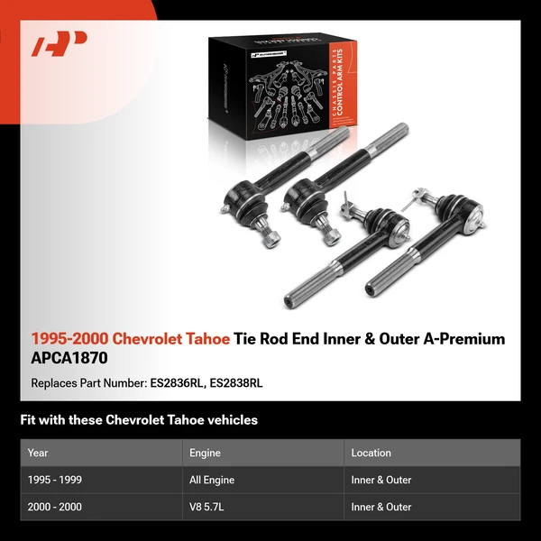 1995-2000 Chevrolet Tahoe Tie Rod End Inner & Outer A-Premium APCA1870