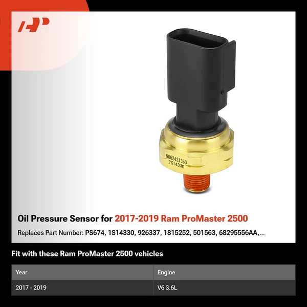 Oil Pressure Sensor for 2017-2019 Ram ProMaster 2500