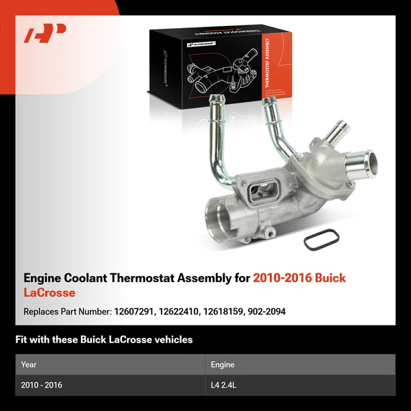 Engine Coolant Thermostat Assembly for 2010-2016 Buick LaCrosse