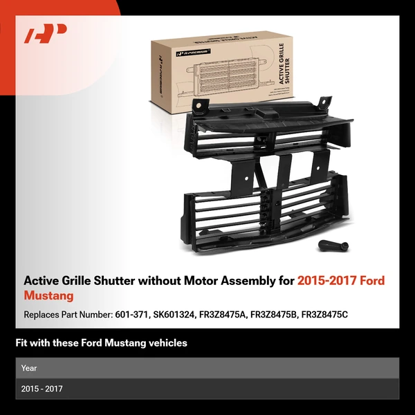 Active Grille Shutter without Motor Assembly for 2015-2017 Ford Mustang