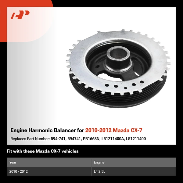 Engine Harmonic Balancer for 2010-2012 Mazda CX-7