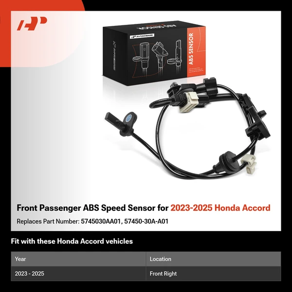 Front Passenger ABS Speed Sensor for 2023-2025 Honda Accord