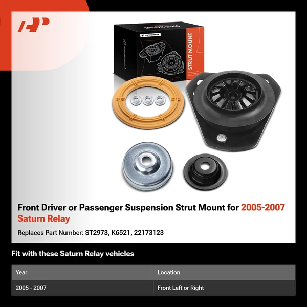 Front Driver or Passenger Suspension Strut Mount for 2005-2007 Saturn Relay