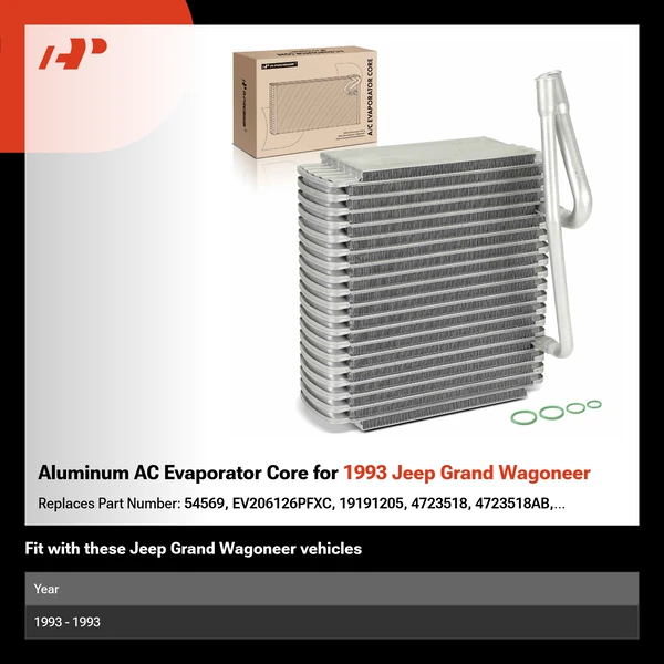 Aluminum AC Evaporator Core for 1993 Jeep Grand Wagoneer
