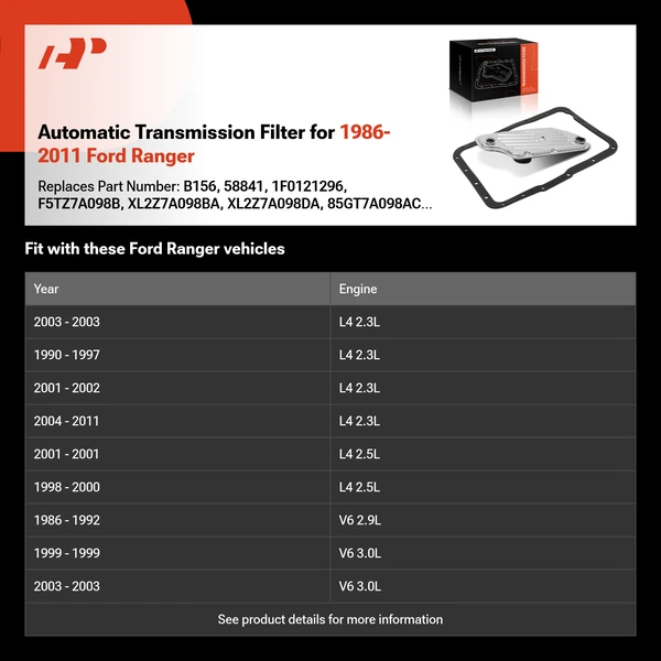 Automatic Transmission Filter for 1986-2011 Ford Ranger