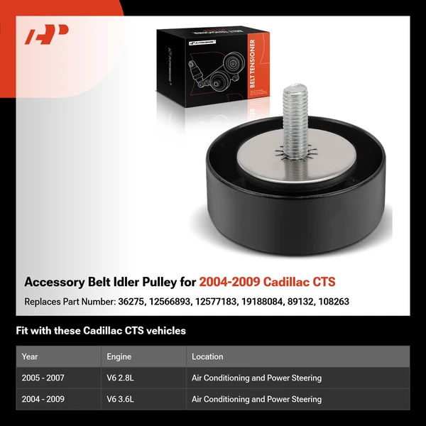 Accessory Belt Idler Pulley for 2004-2009 Cadillac CTS