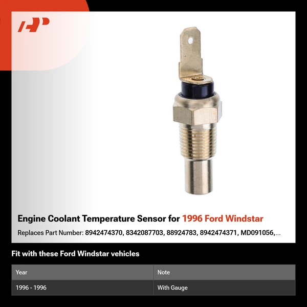 Engine Coolant Temperature Sensor for 1996 Ford Windstar