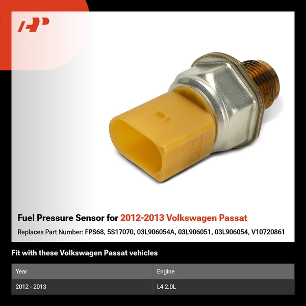 Fuel Pressure Sensor for 2012-2013 Volkswagen Passat