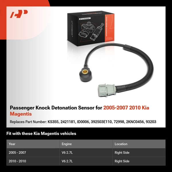 Passenger Knock Detonation Sensor for 2005-2007 2010 Kia Magentis